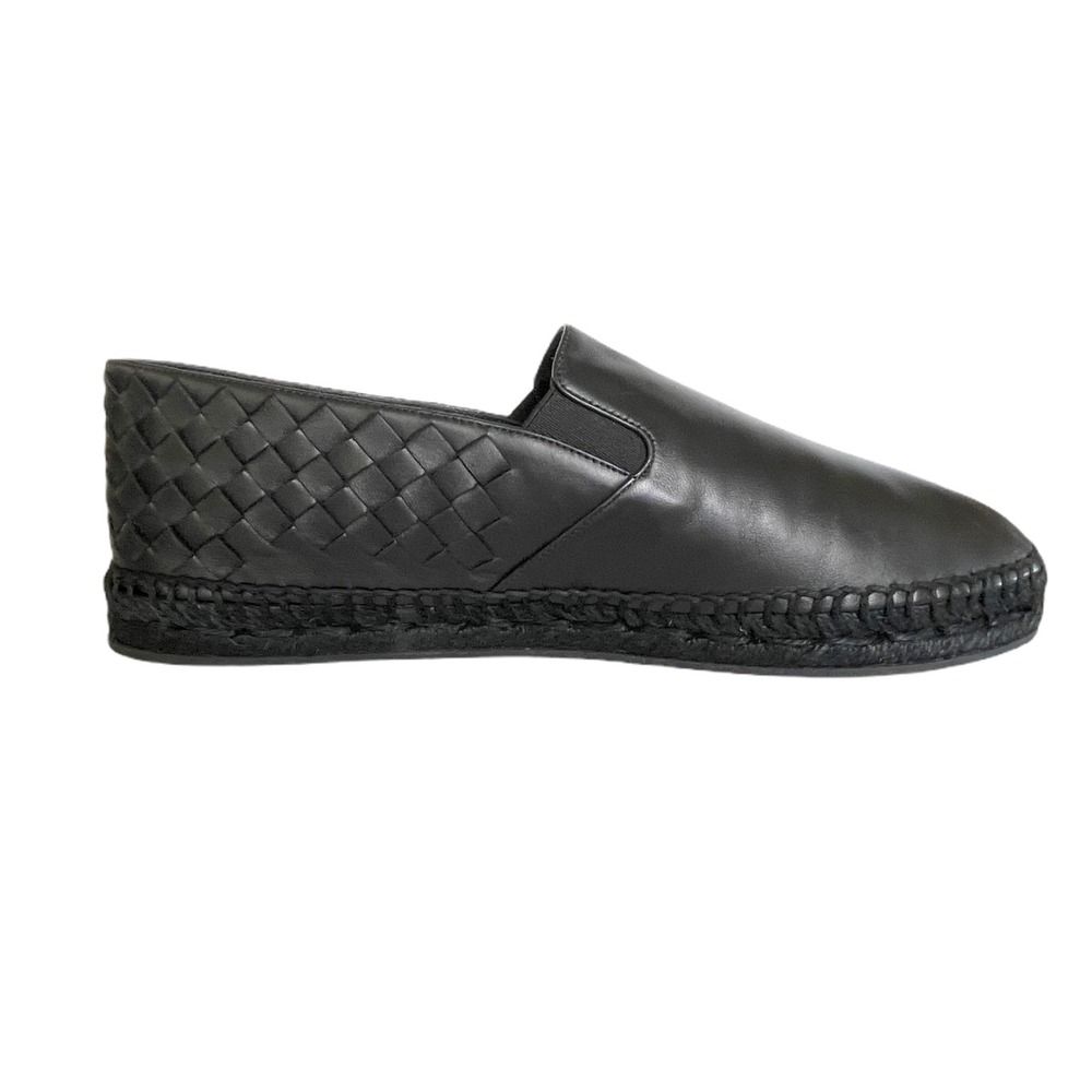 Bottega Veneta‎ 407387 Black Intrecciato Leather Espadrilles Shoes, EUR 40